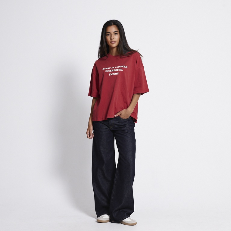 Printed boxy tee "April" Red